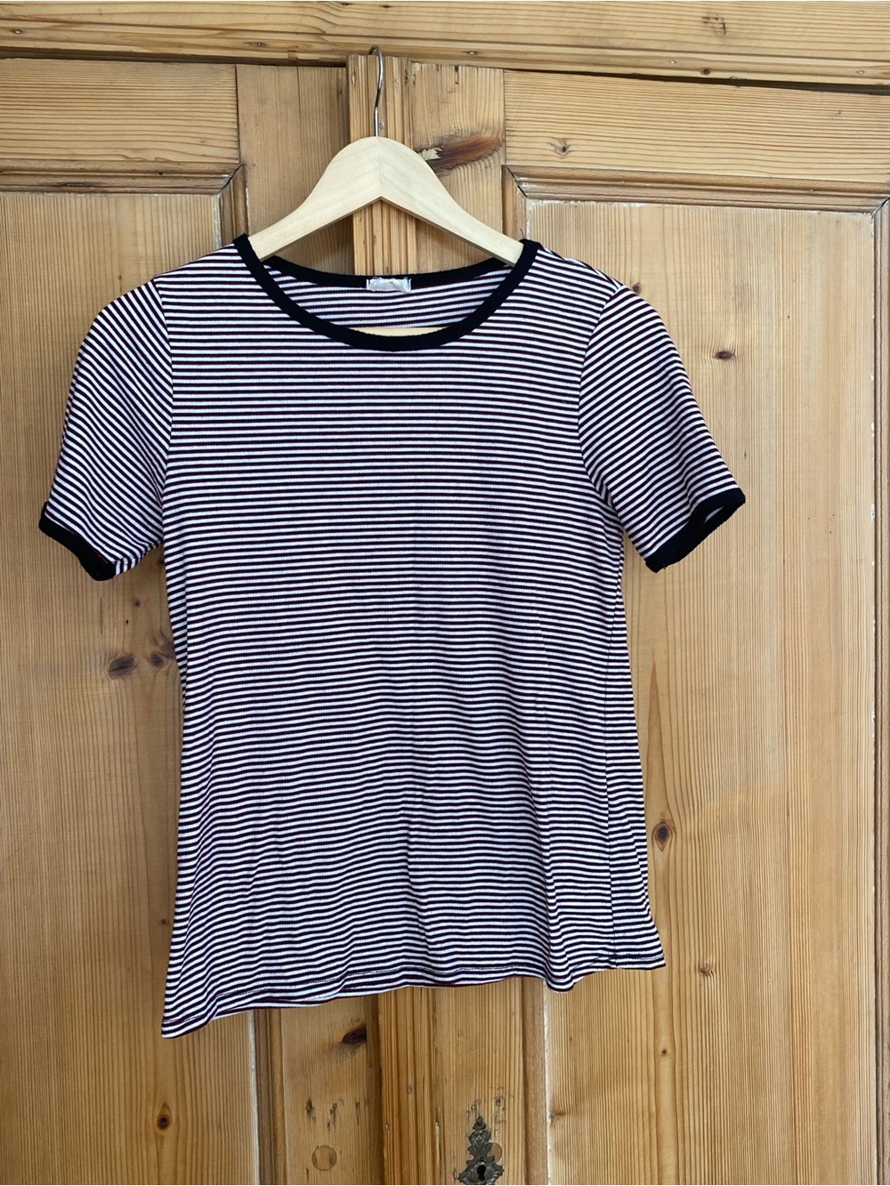 Caution to the Wind Free People Classic Black & White Striped Short-Sleeve Tee
